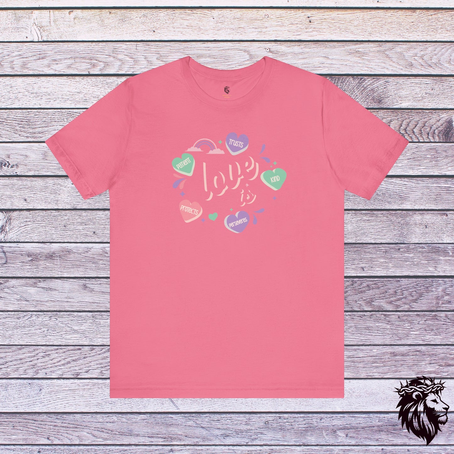 "Love is"... T-Shirt, Women's Christian T-Shirt, Faith Shirt, Christian Gift, Church Shirt, Bible Verse Shirt, Gift for Mom, 1 Corinthians 13 Shirt