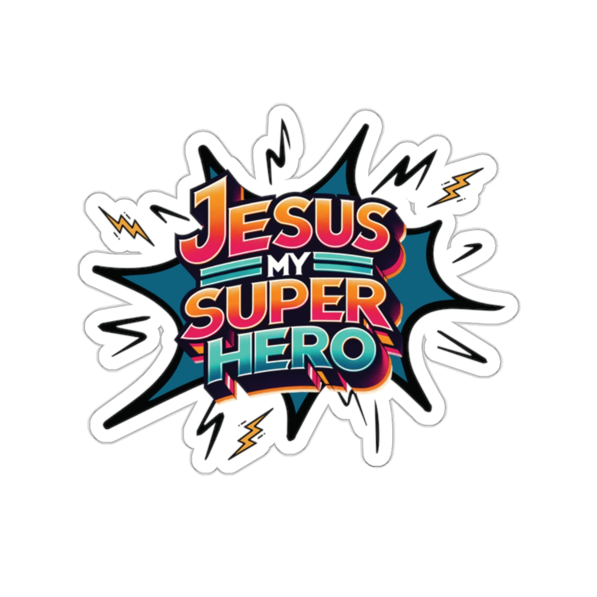 Jesus is my Super Hero Sticker, Ocean themed sticker, beach sticker, Christian sticker