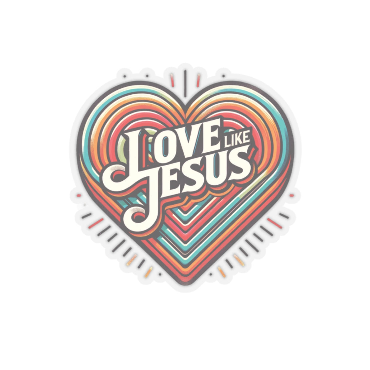 Love Like Jesus Sticker, love themed sticker, heart sticker, Christian sticker, Valentine's sticker