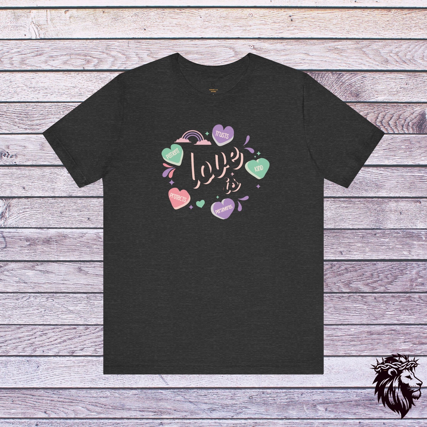 "Love is"... T-Shirt, Women's Christian T-Shirt, Faith Shirt, Christian Gift, Church Shirt, Bible Verse Shirt, Gift for Mom, 1 Corinthians 13 Shirt