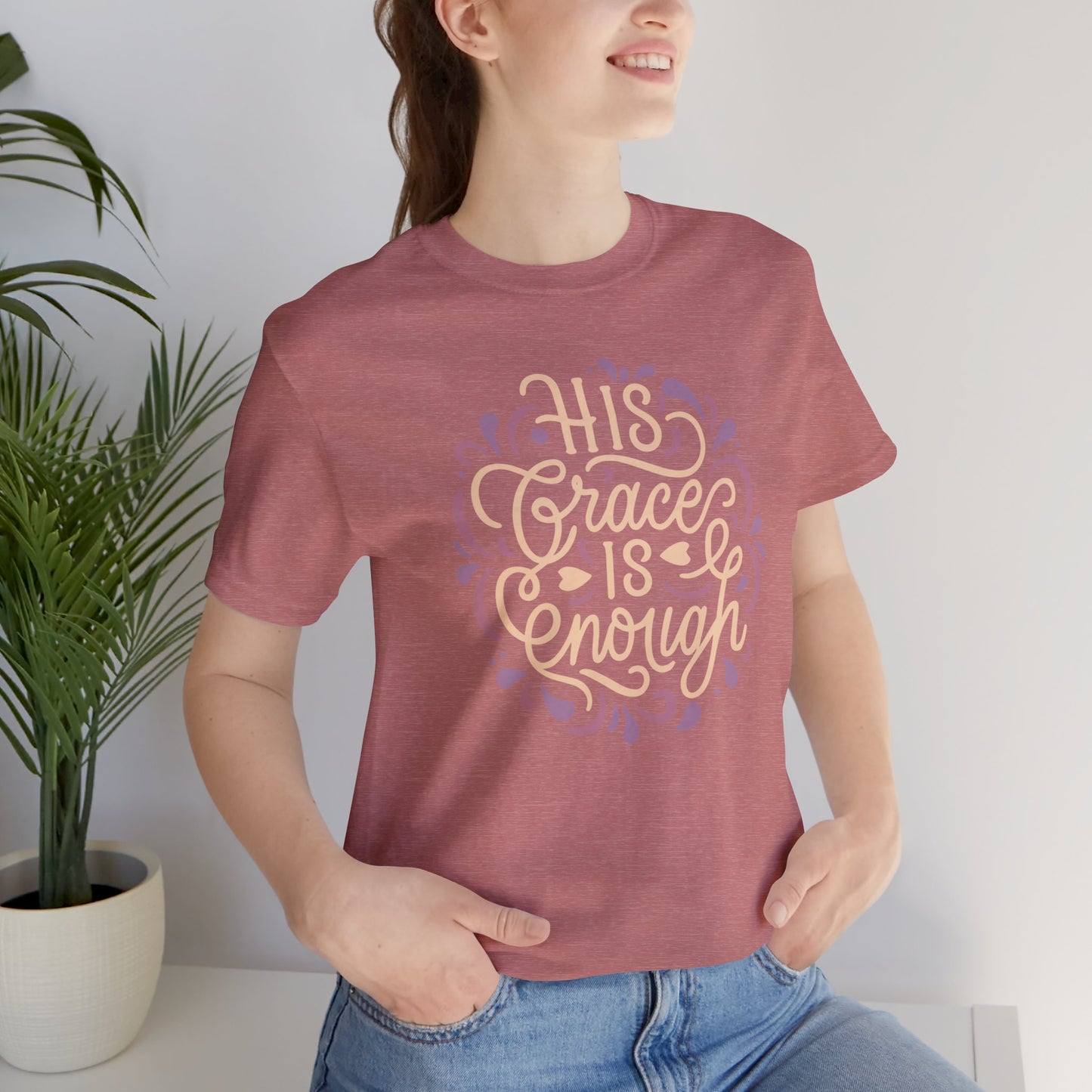 His Grace is Enough T-Shirt, Women's Christian TShirt, Faith Shirt, Christian Gift, Church Shirt, Bible Verse Shirt, Gift for Mom