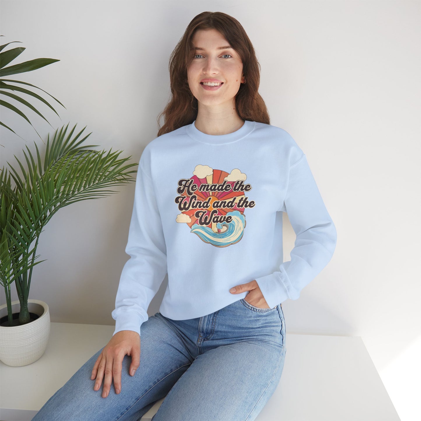 "He Made the Wind and the Waves" Crewneck Sweatshirt