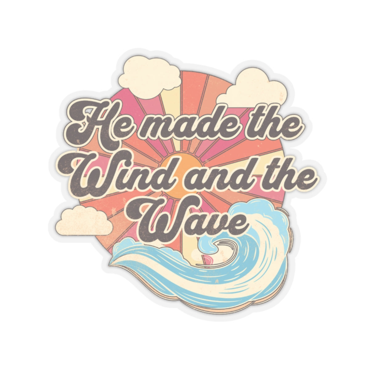 God is the Creator Sticker, Ocean themed sticker, beach sticker, Christian sticker