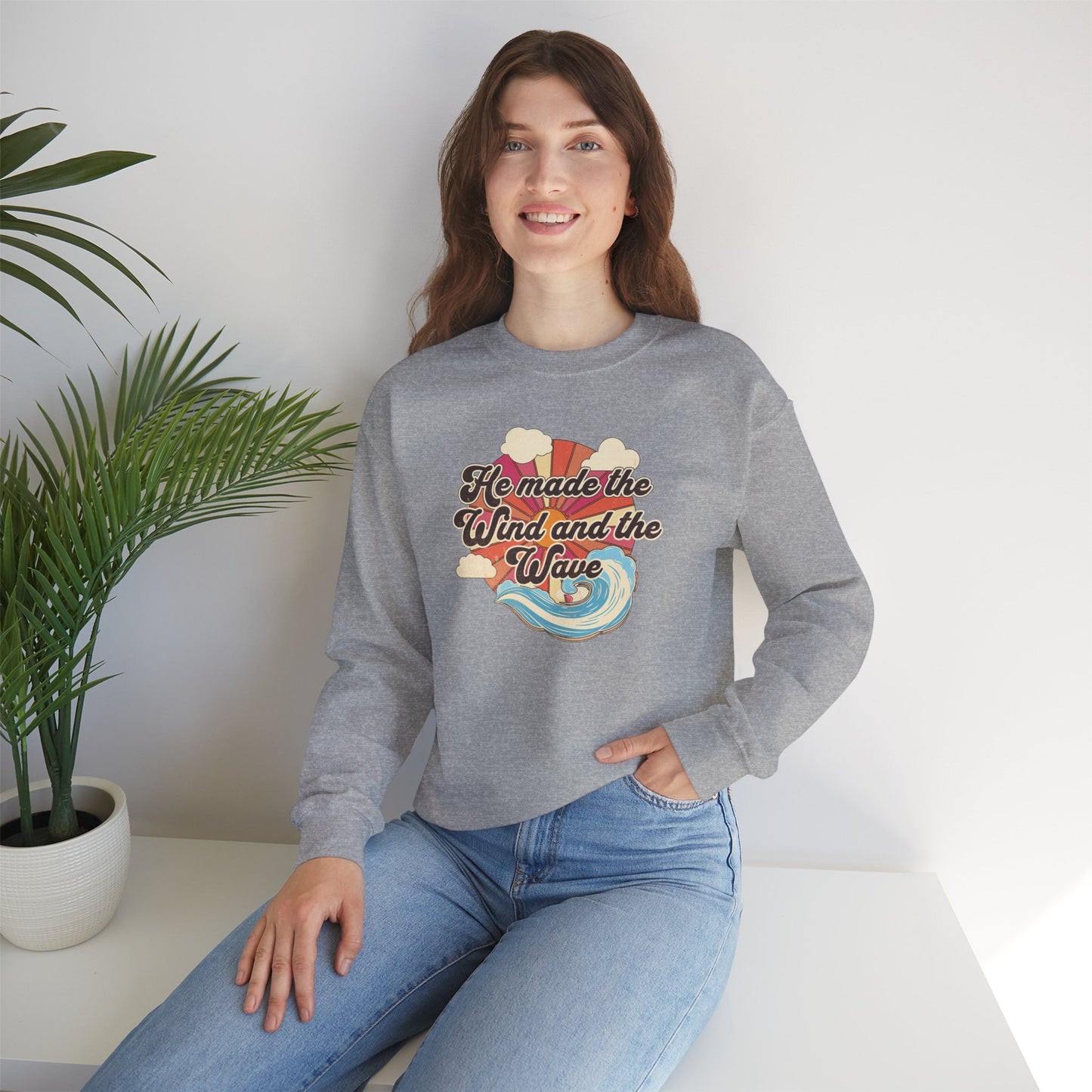 "He Made the Wind and the Waves" Crewneck Sweatshirt