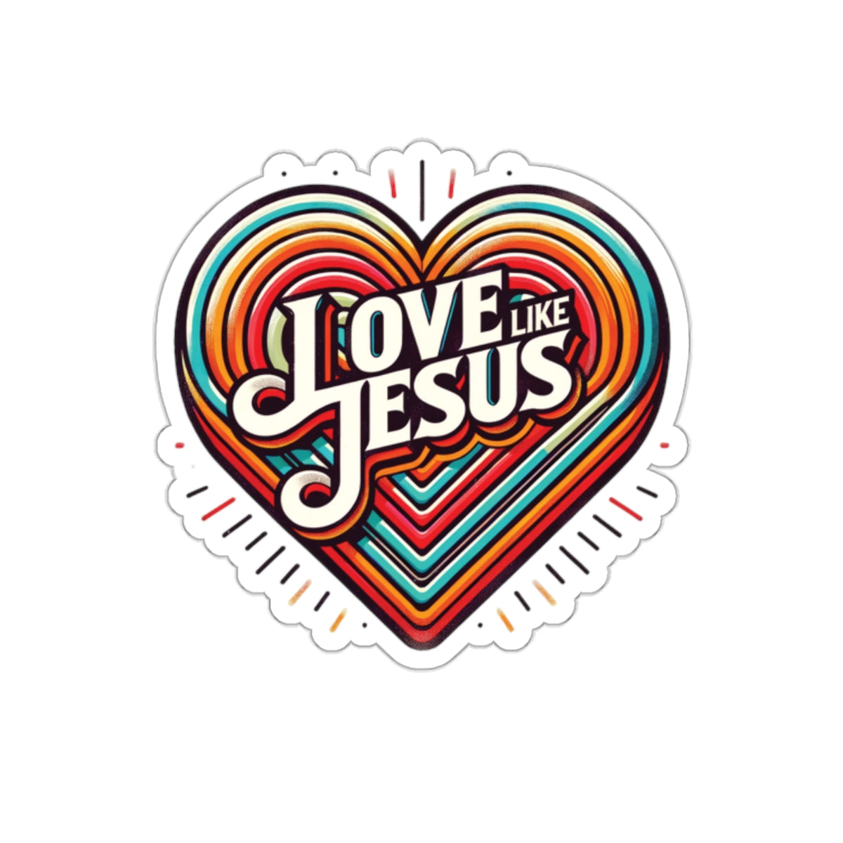 Love Like Jesus Sticker, love themed sticker, heart sticker, Christian sticker, Valentine's sticker